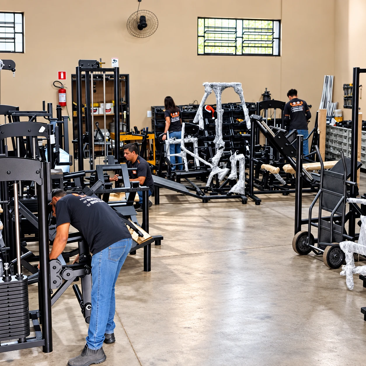 Área de produção da fábrica D&D Fitness